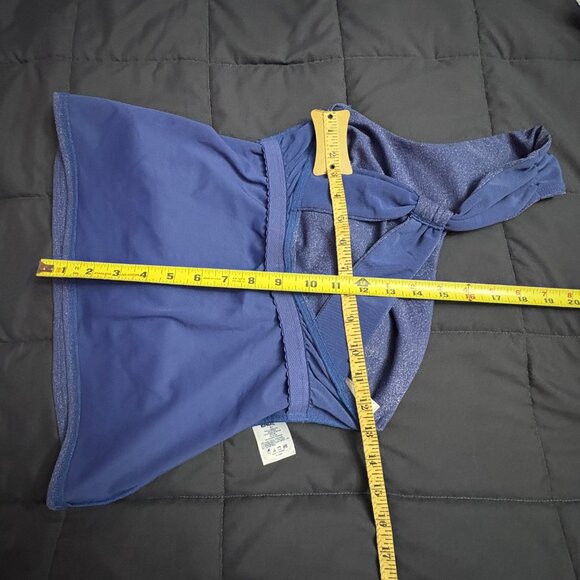 Lands’ End Shine Shirred One Shoulder Tankini Swimsuit Top - Size: 2 Long - NWT - Picture 9 of 10